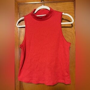Old Navy Vibrant Red Ribbed Tank Top